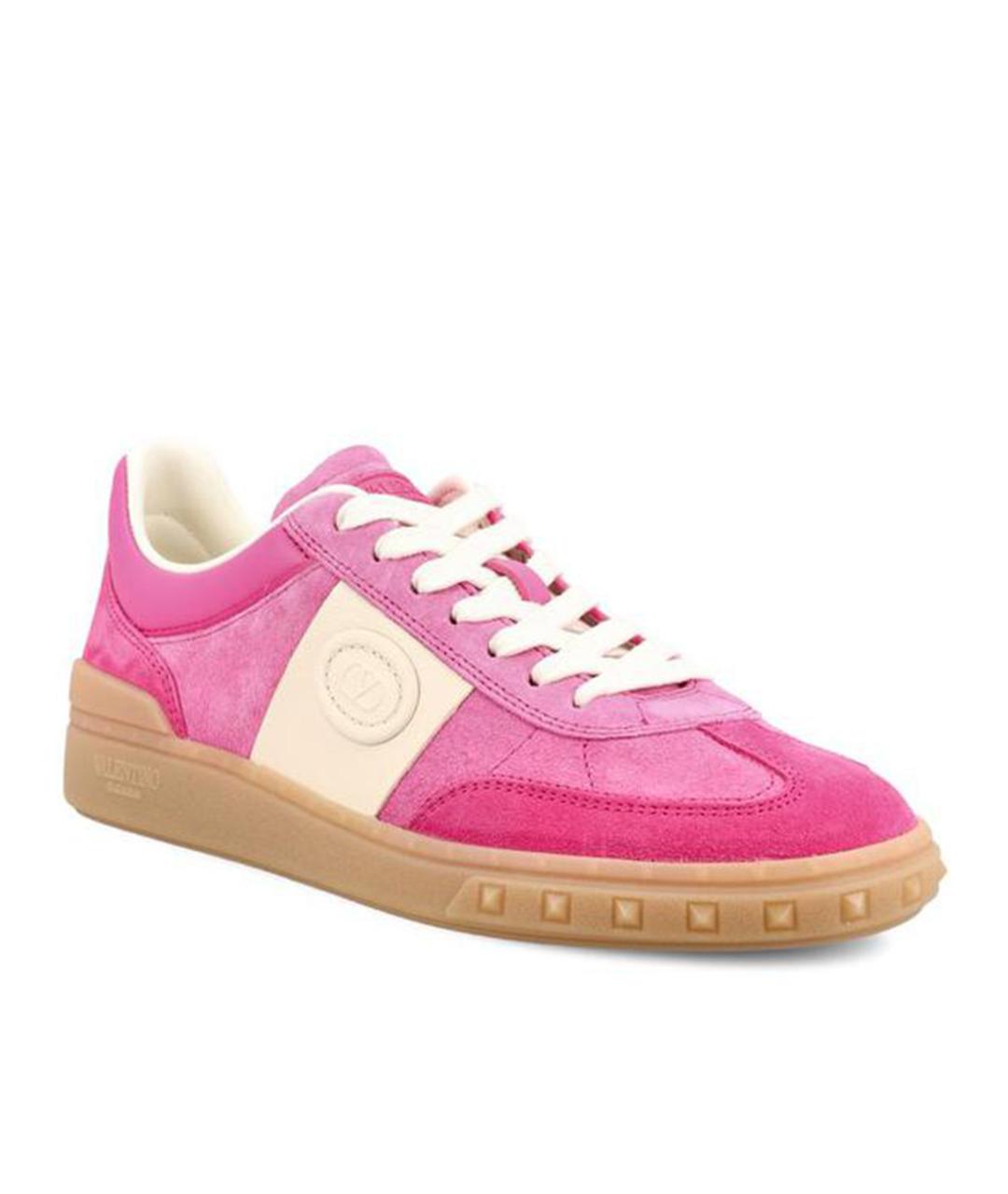 VALENTINO Розовые кожаные кеды, фото 2