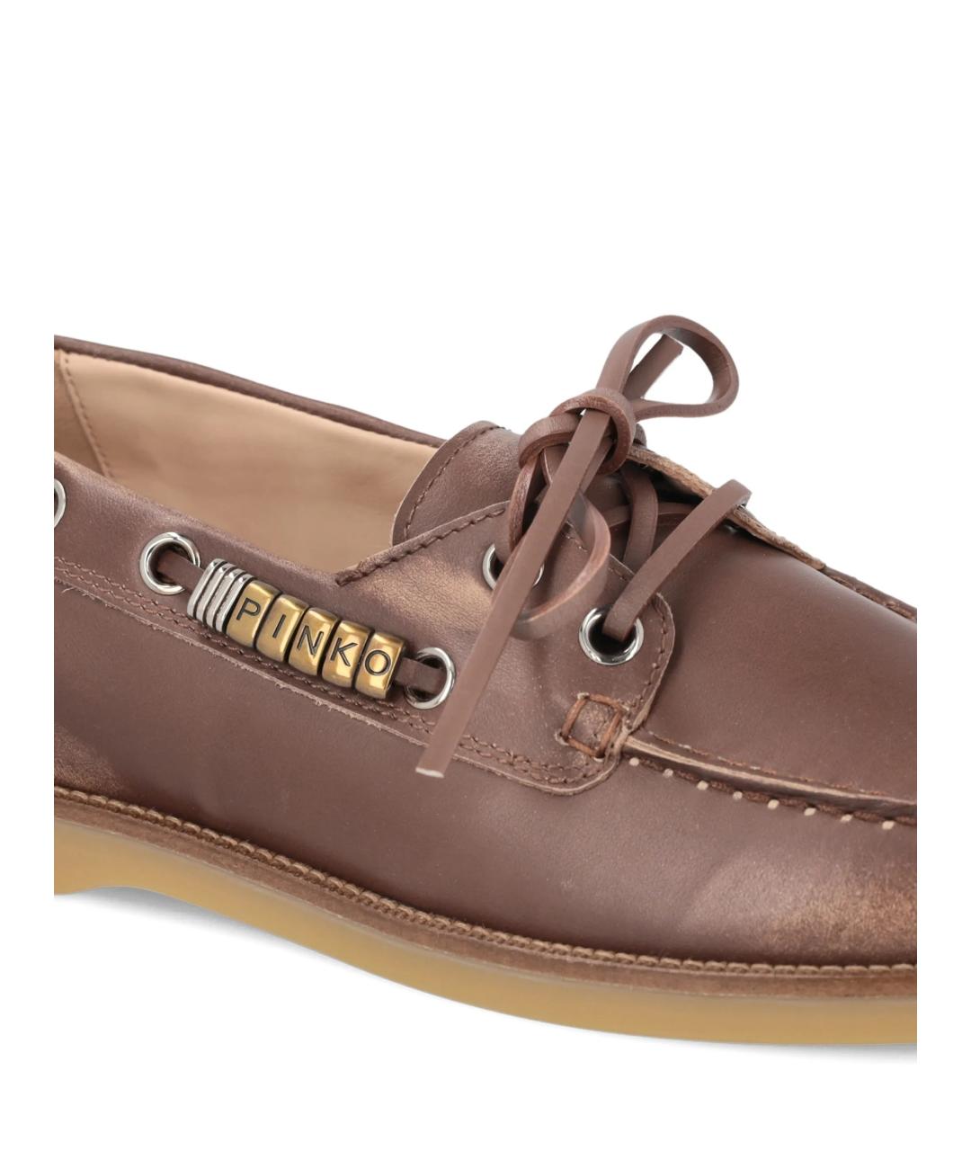 PINKO Коричневые кожаные лоферы, фото 5