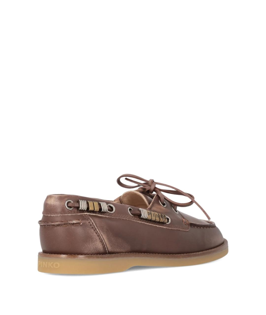 PINKO Коричневые кожаные лоферы, фото 3