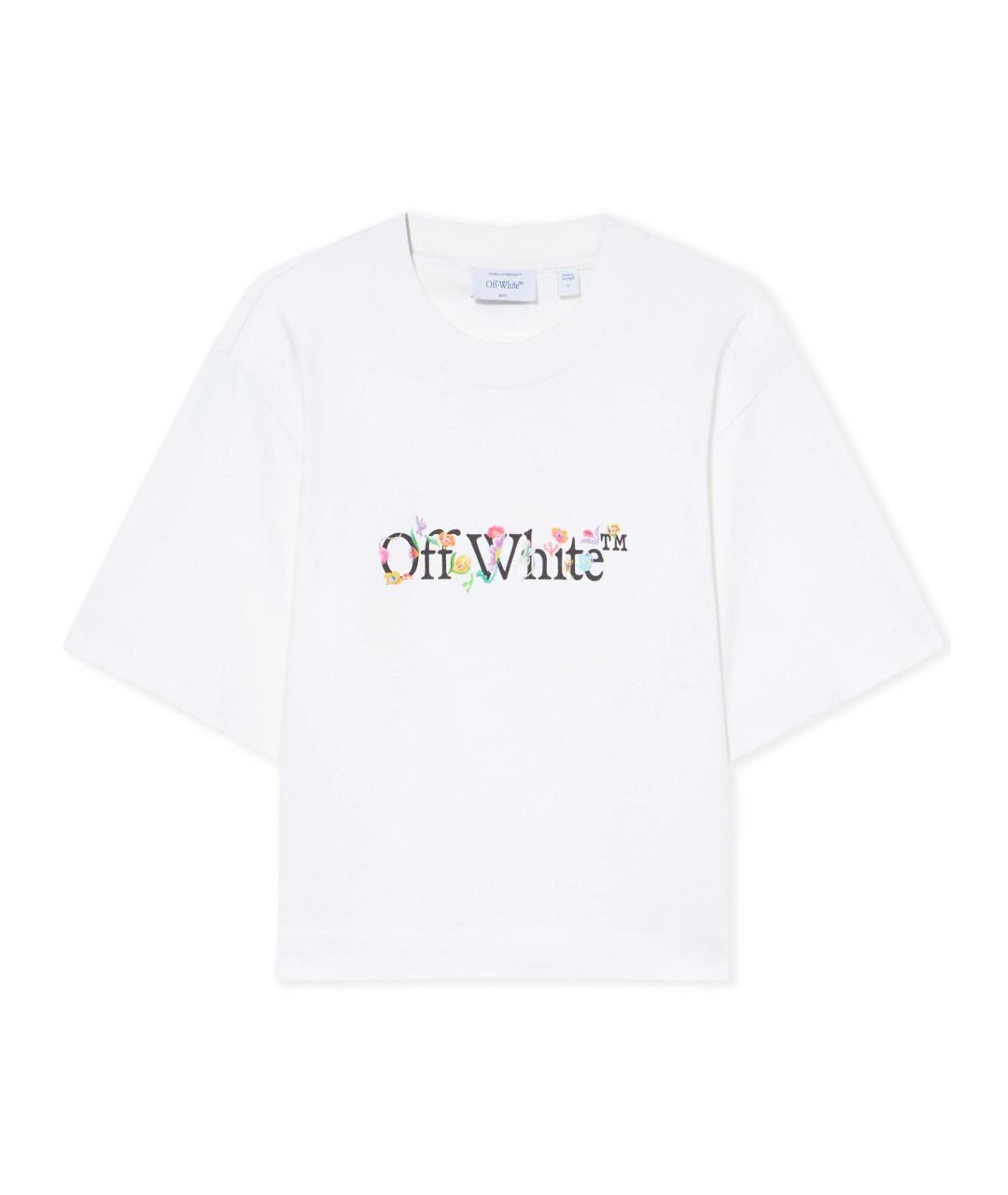 OFF-WHITE Белая хлопковая футболка, фото 1