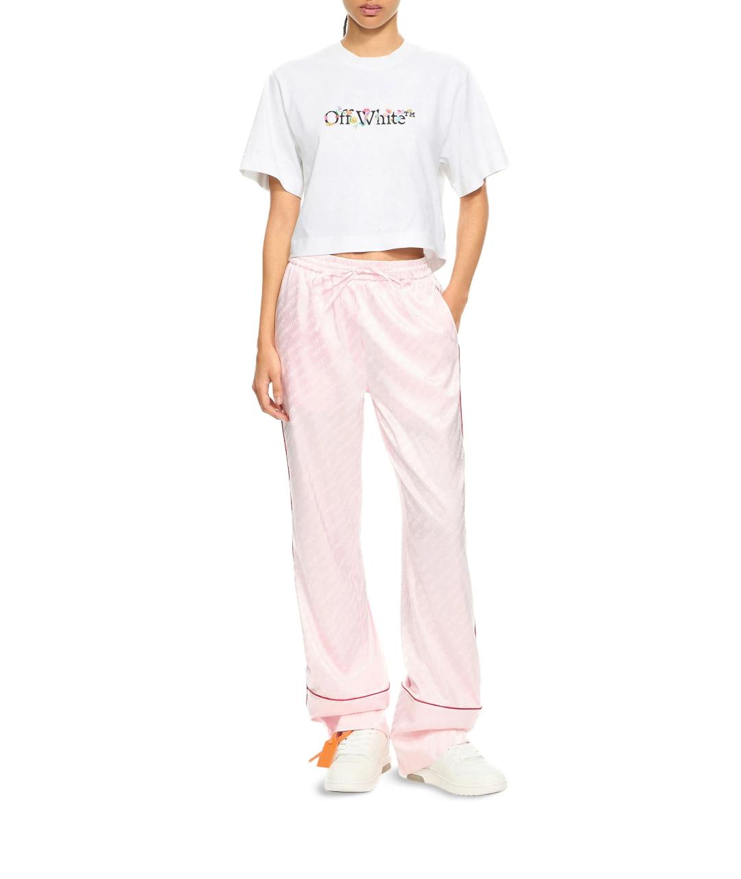 OFF-WHITE Белая хлопковая футболка, фото 2