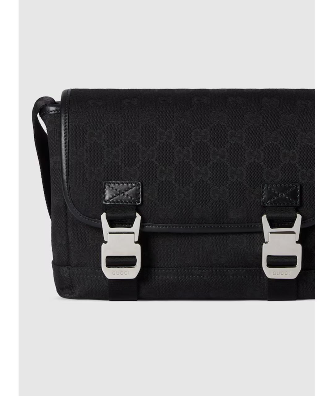 GUCCI Черная тканевая сумка на плечо, фото 2