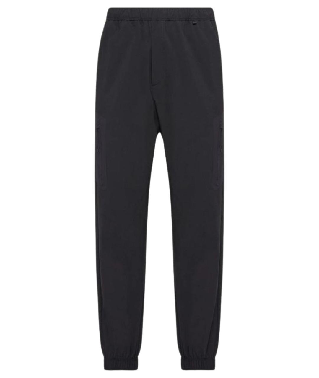 MONCLER Черные полиамидовые повседневные брюки, фото 1