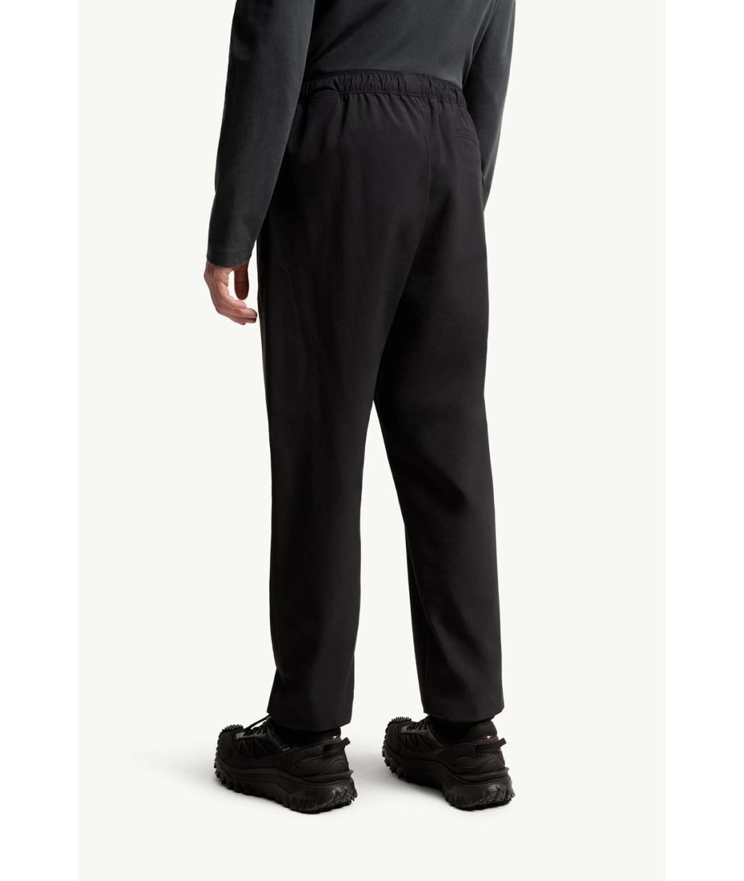 MONCLER Черные полиамидовые повседневные брюки, фото 4