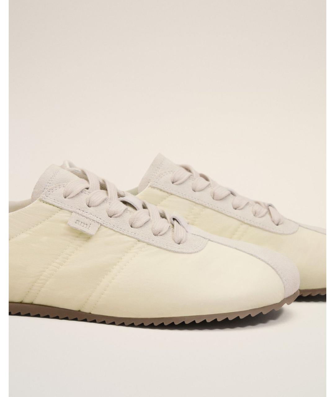 Ami Paris Бежевые текстильные низкие кроссовки / кеды, фото 5