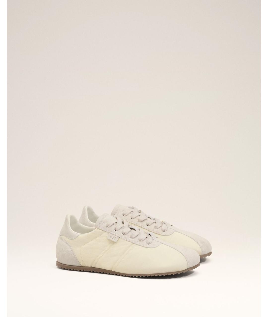 Ami Paris Бежевые текстильные низкие кроссовки / кеды, фото 3