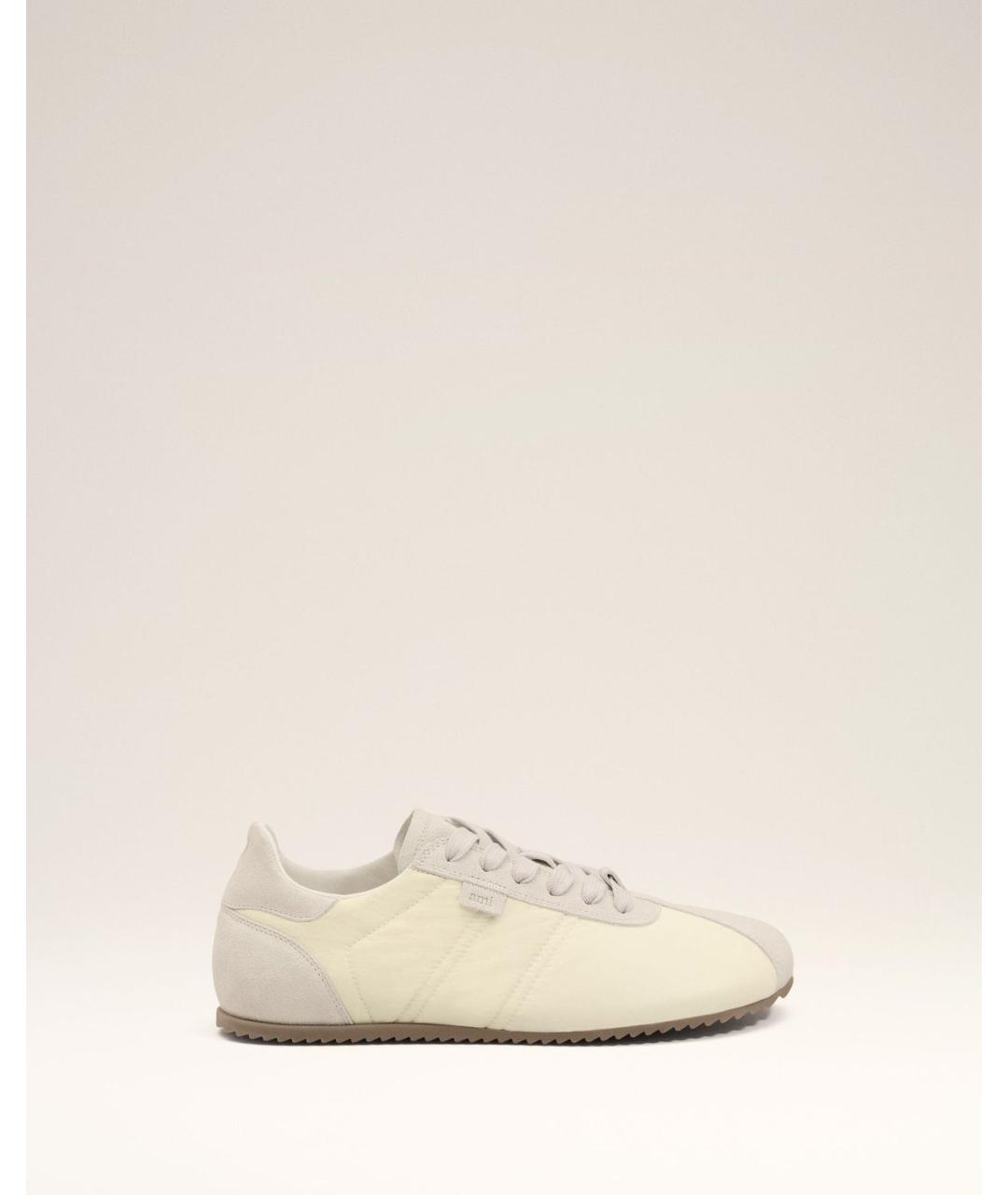 Ami Paris Бежевые текстильные низкие кроссовки / кеды, фото 6