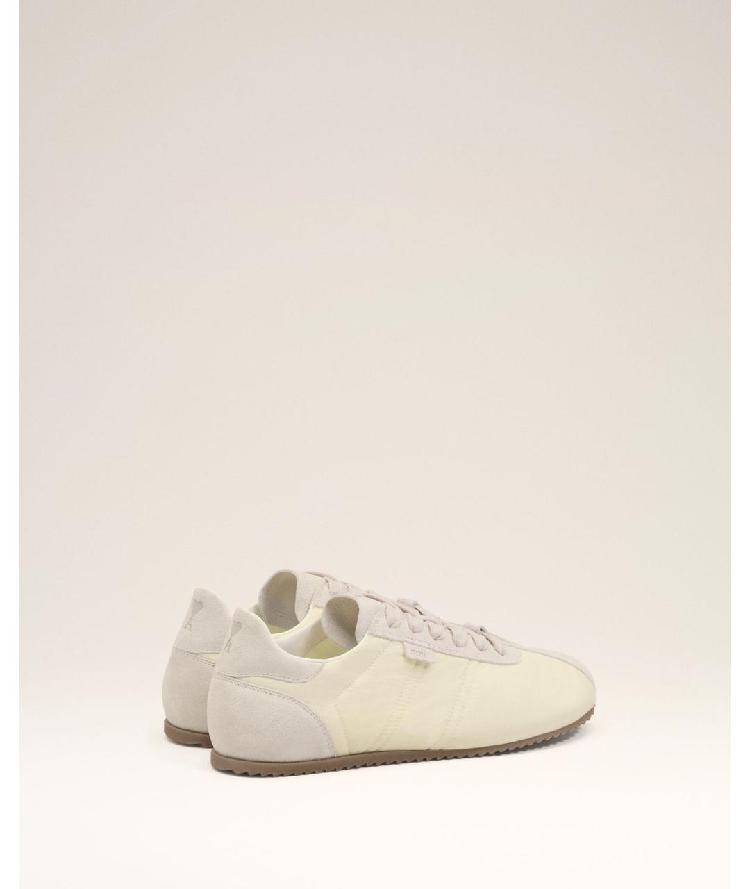 Ami Paris Бежевые текстильные низкие кроссовки / кеды, фото 4