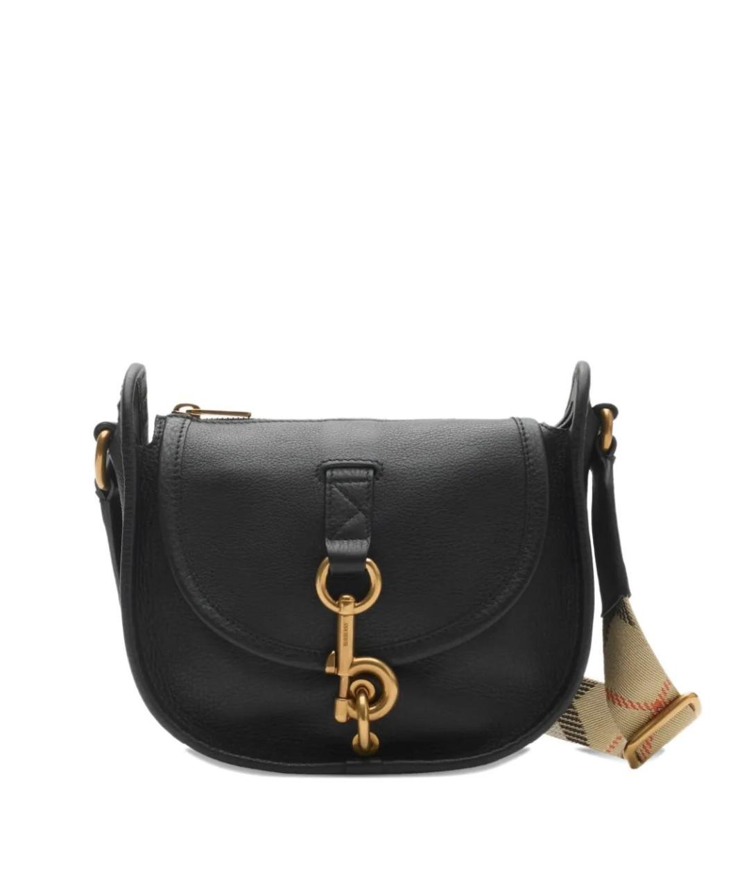 BURBERRY Черная кожаная сумка через плечо, фото 1