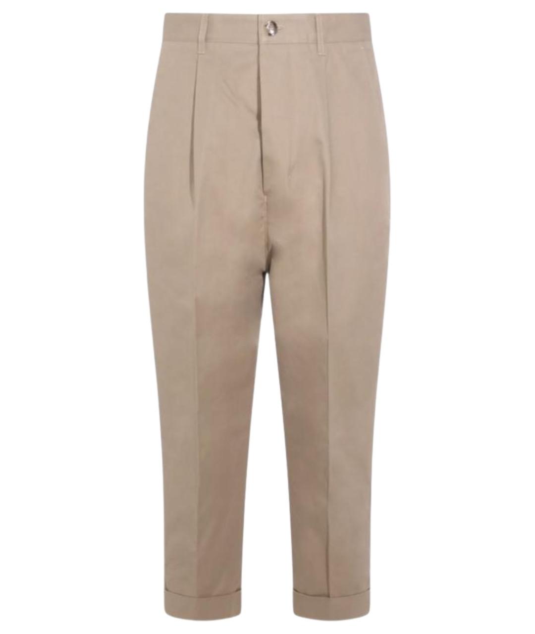 Ami Paris Бежевые хлопковые повседневные брюки, фото 1