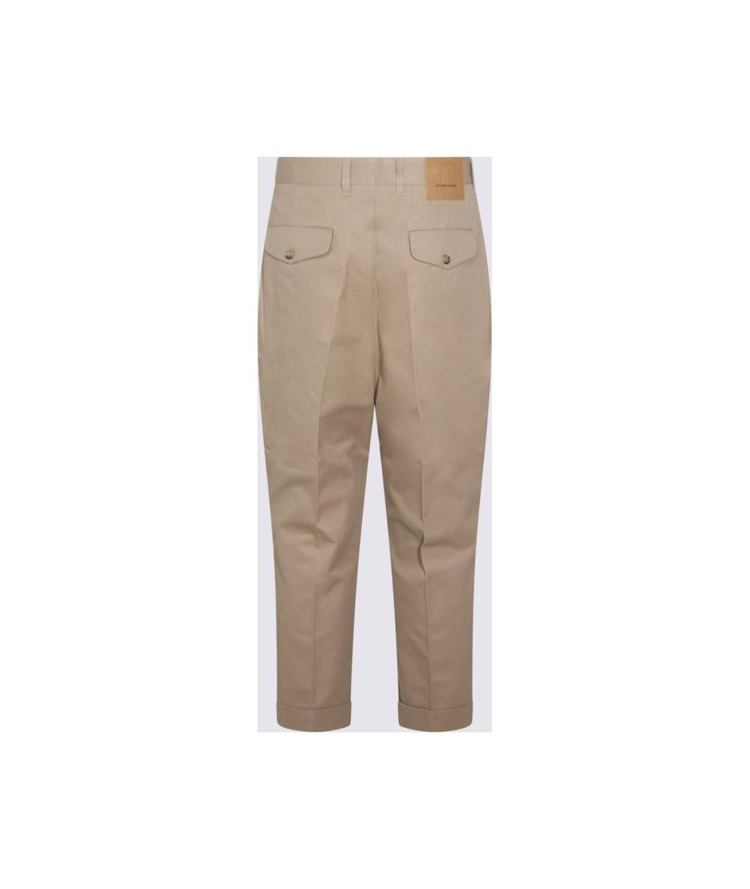 Ami Paris Бежевые хлопковые повседневные брюки, фото 2