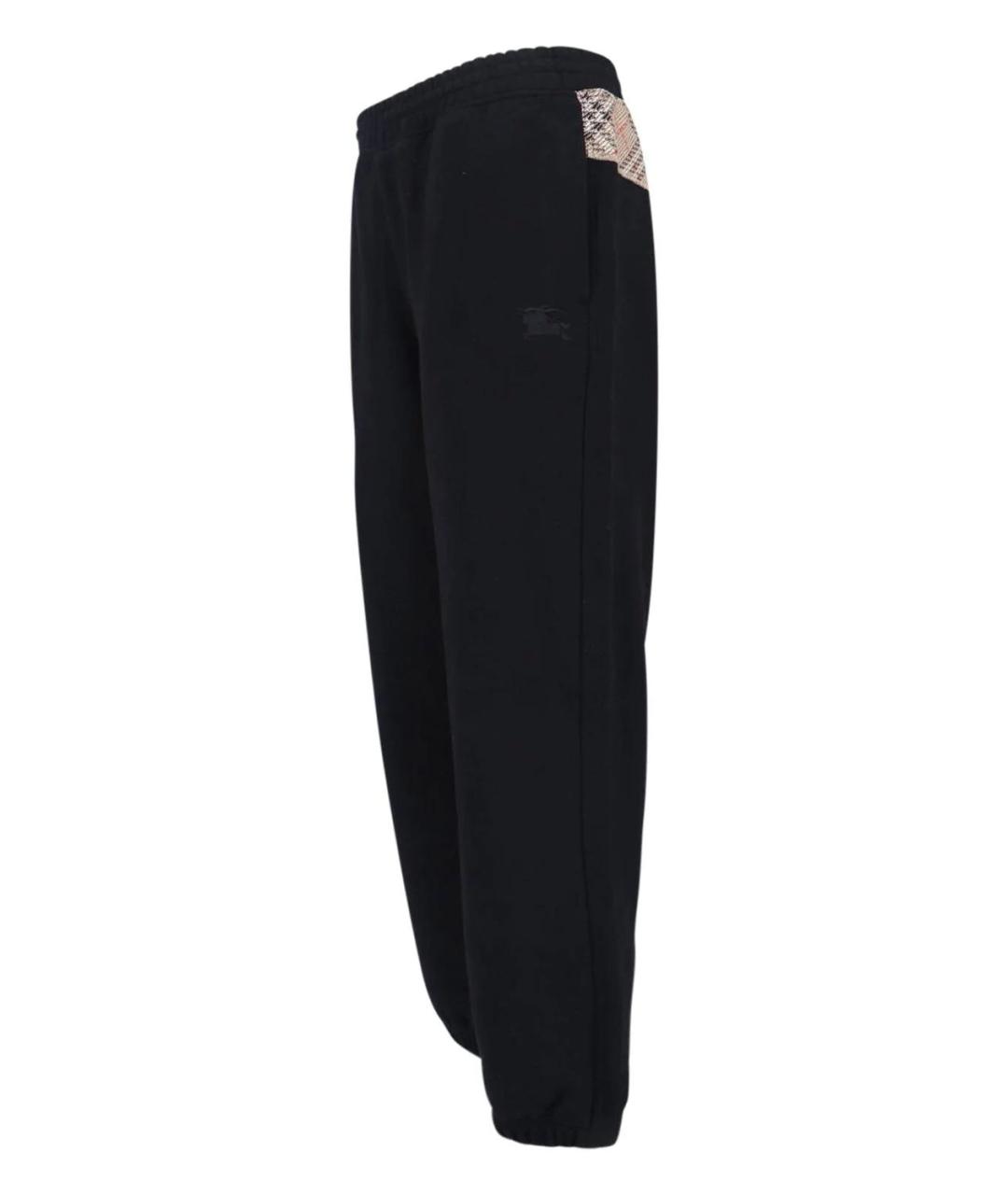 BURBERRY Черные хлопковые повседневные брюки, фото 3