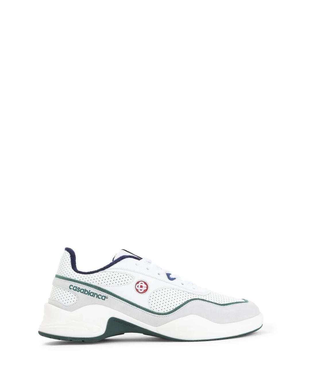 CASABLANCA Белые кожаные низкие кроссовки / кеды, фото 1