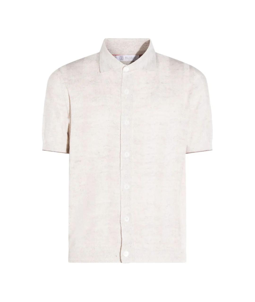 BRUNELLO CUCINELLI Бежевая льняная кэжуал рубашка, фото 1