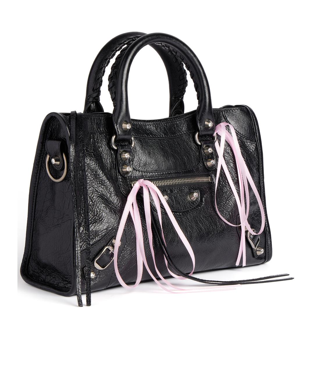 BALENCIAGA Черная кожаная сумка тоут, фото 2