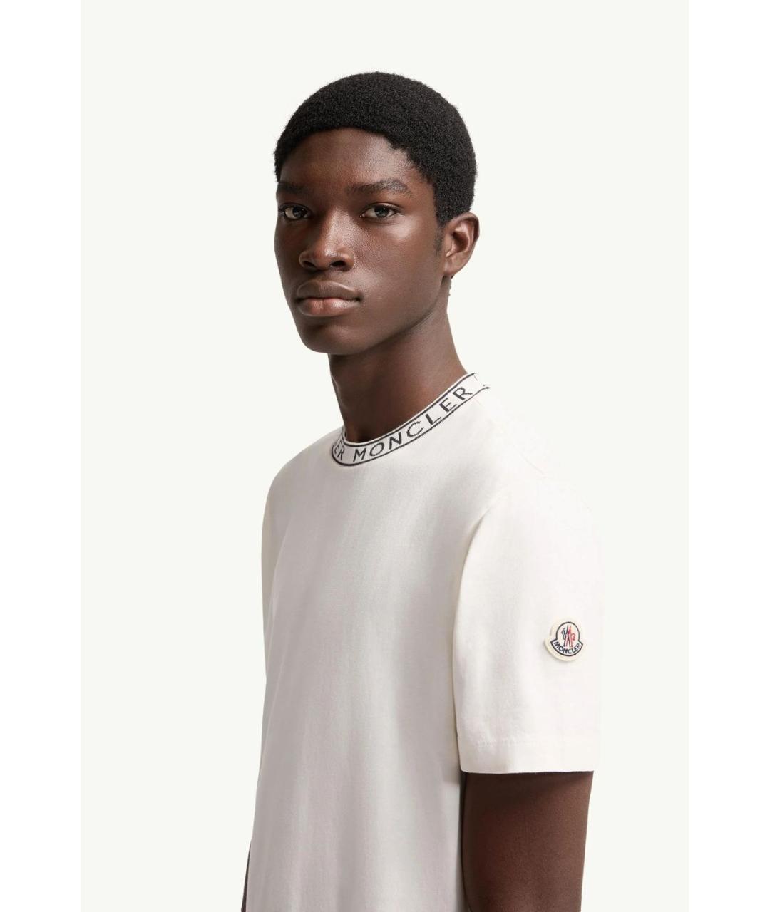 MONCLER Белая хлопковая футболка, фото 3