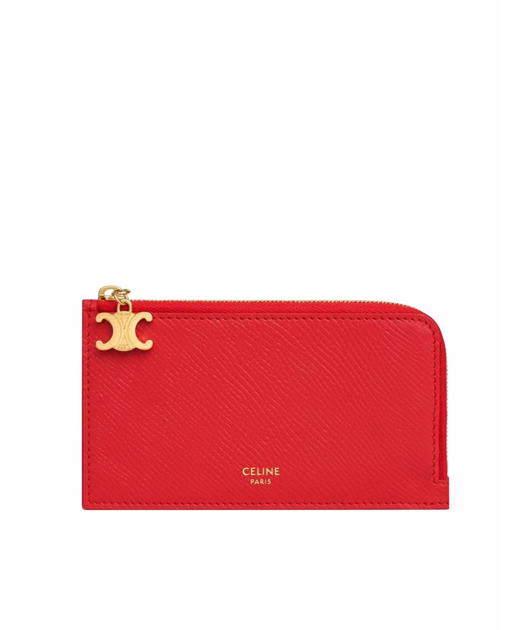 CELINE Красный кожаный кардхолдер, фото 1