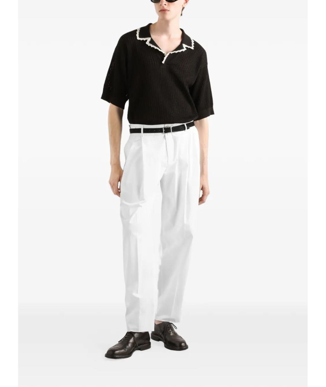 DOLCE&GABBANA Белые хлопковые повседневные брюки, фото 2