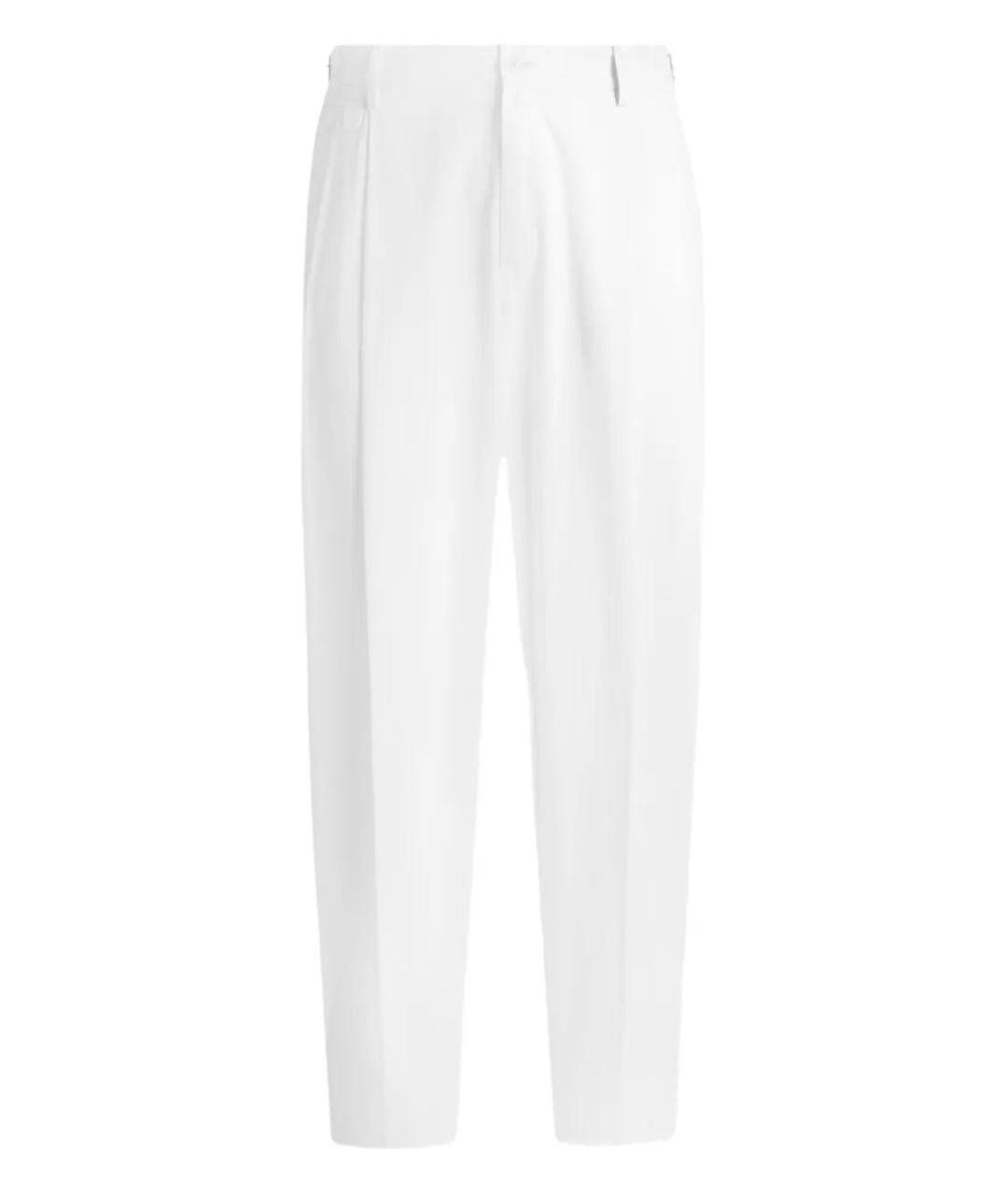 DOLCE&GABBANA Белые хлопковые повседневные брюки, фото 1