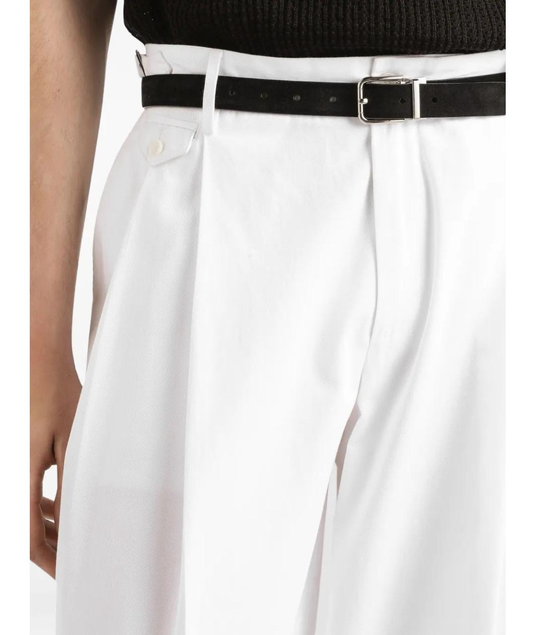 DOLCE&GABBANA Белые хлопковые повседневные брюки, фото 5