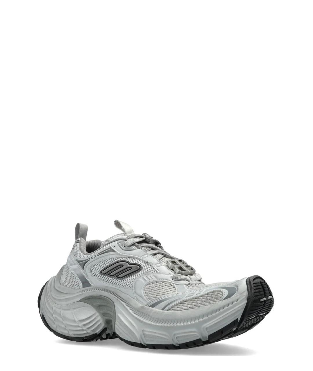 BALENCIAGA Серые текстильные низкие кроссовки / кеды, фото 2