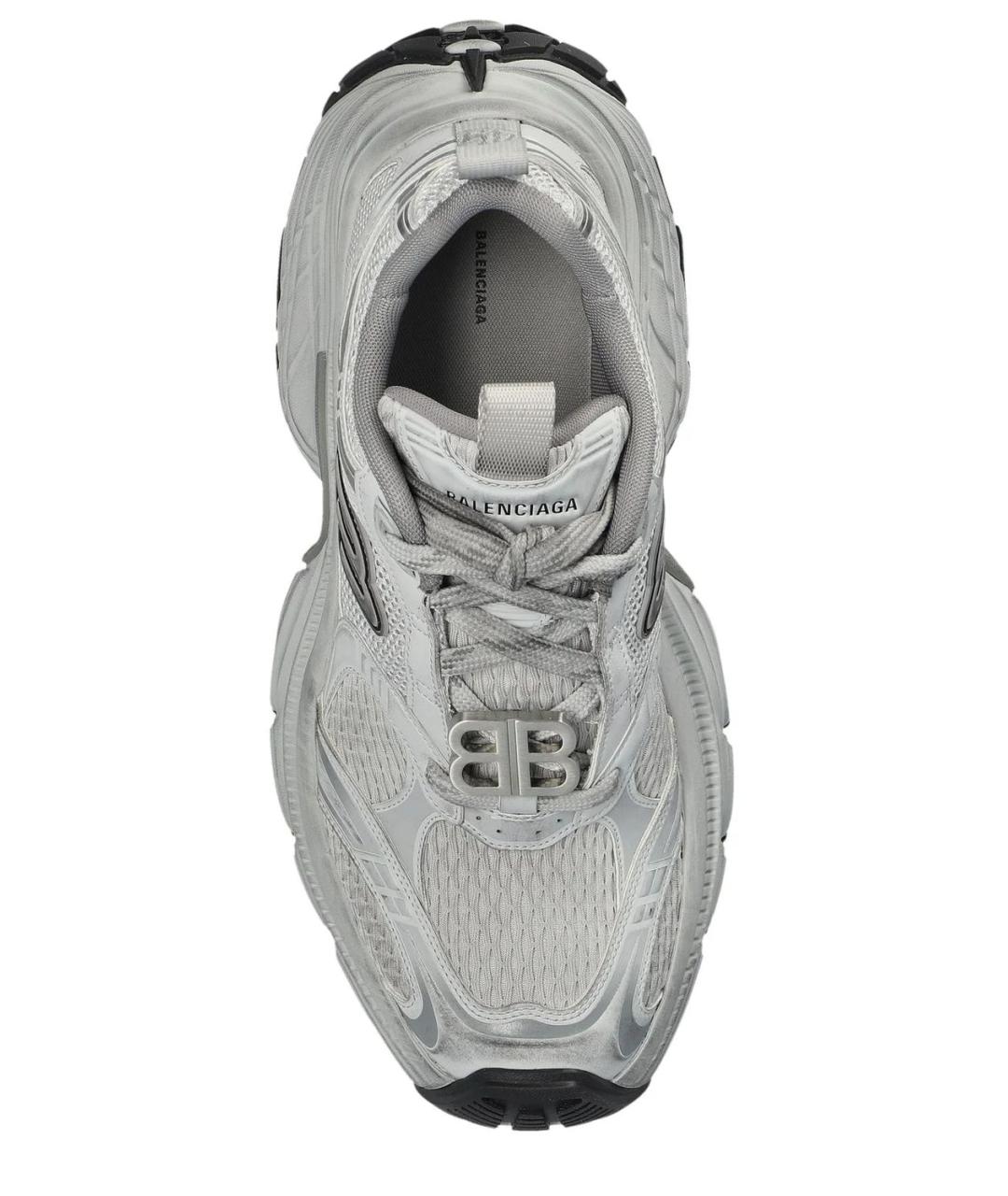 BALENCIAGA Серые текстильные низкие кроссовки / кеды, фото 4