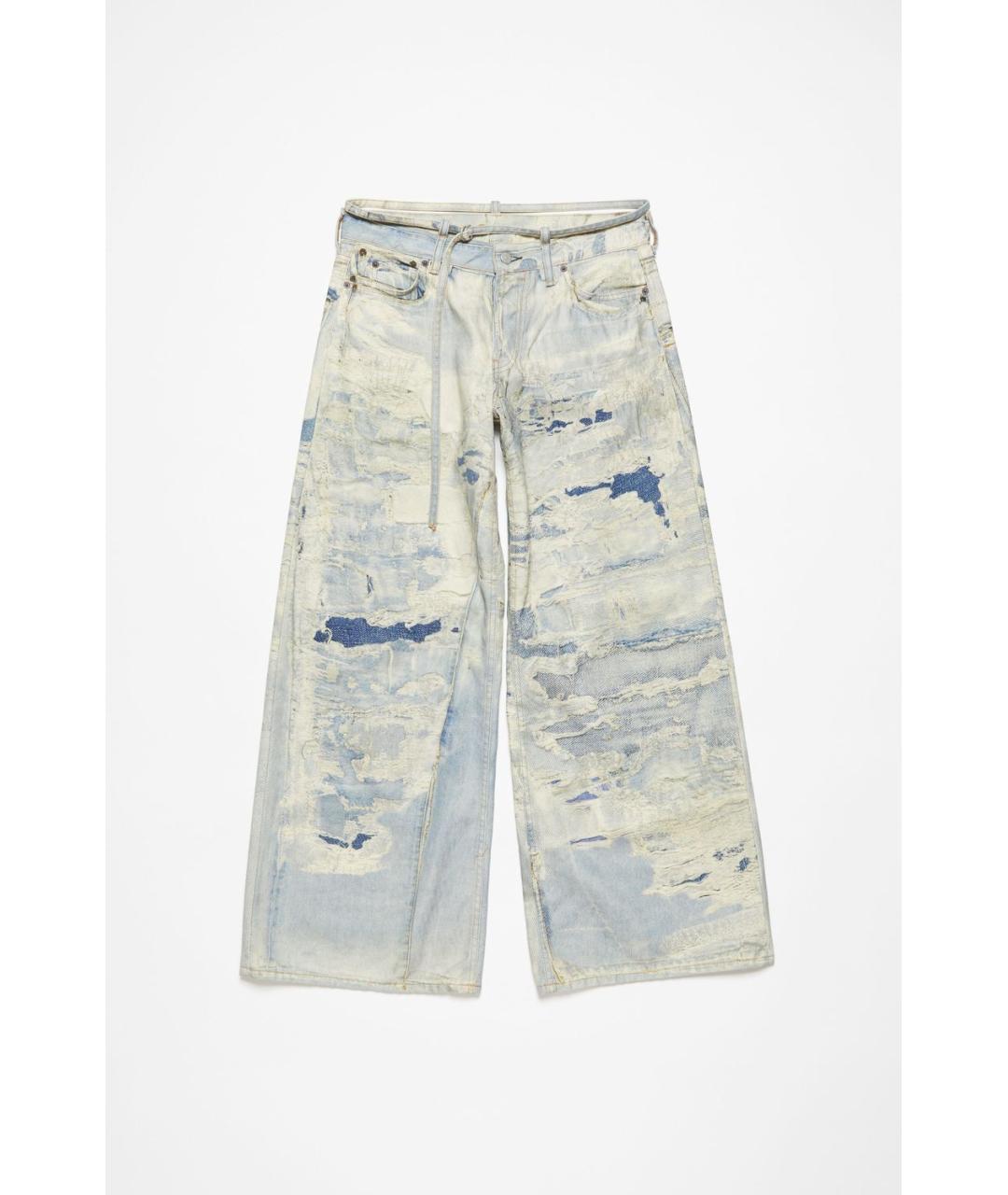 ACNE STUDIOS Голубые хлопковые прямые джинсы, фото 5