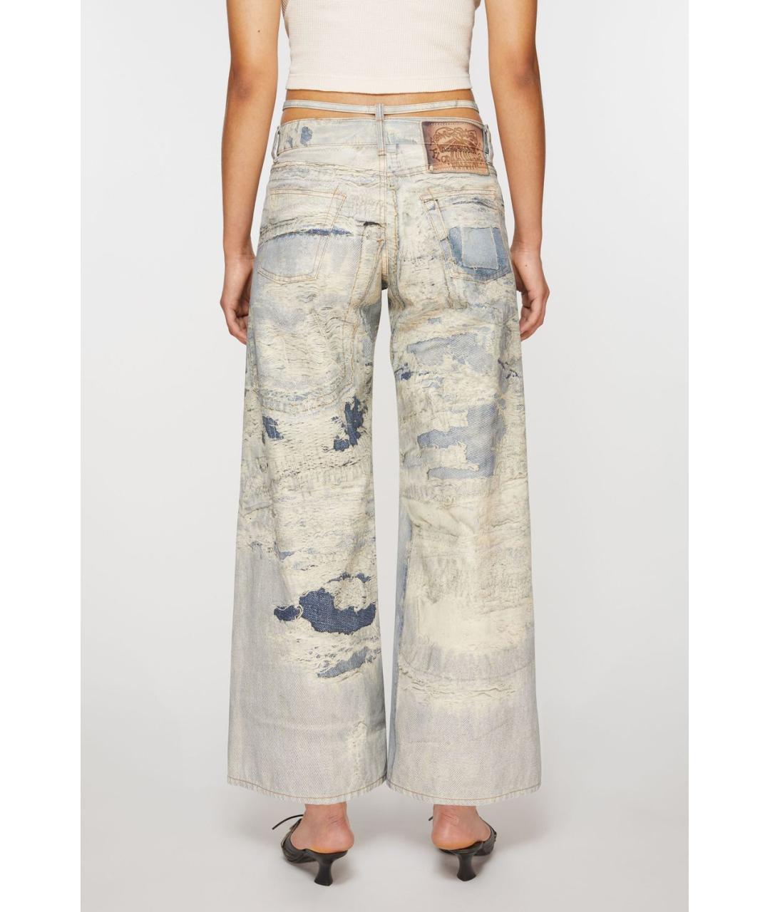 ACNE STUDIOS Голубые хлопковые прямые джинсы, фото 4