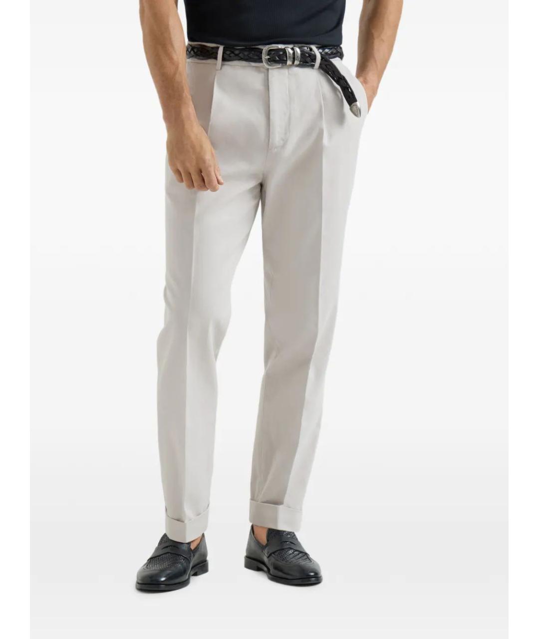 BRUNELLO CUCINELLI Хлопковые классические брюки, фото 3