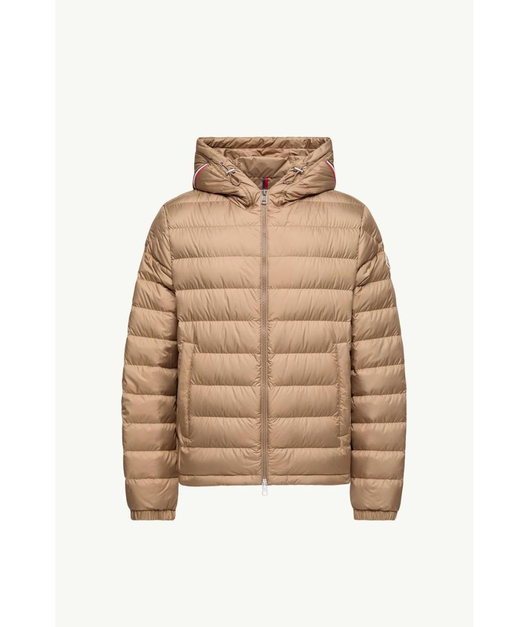 MONCLER Бежевая полиэстеровая куртка, фото 5