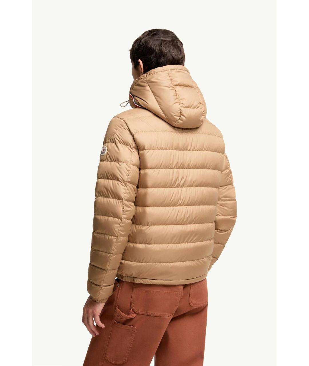 MONCLER Бежевая полиэстеровая куртка, фото 4