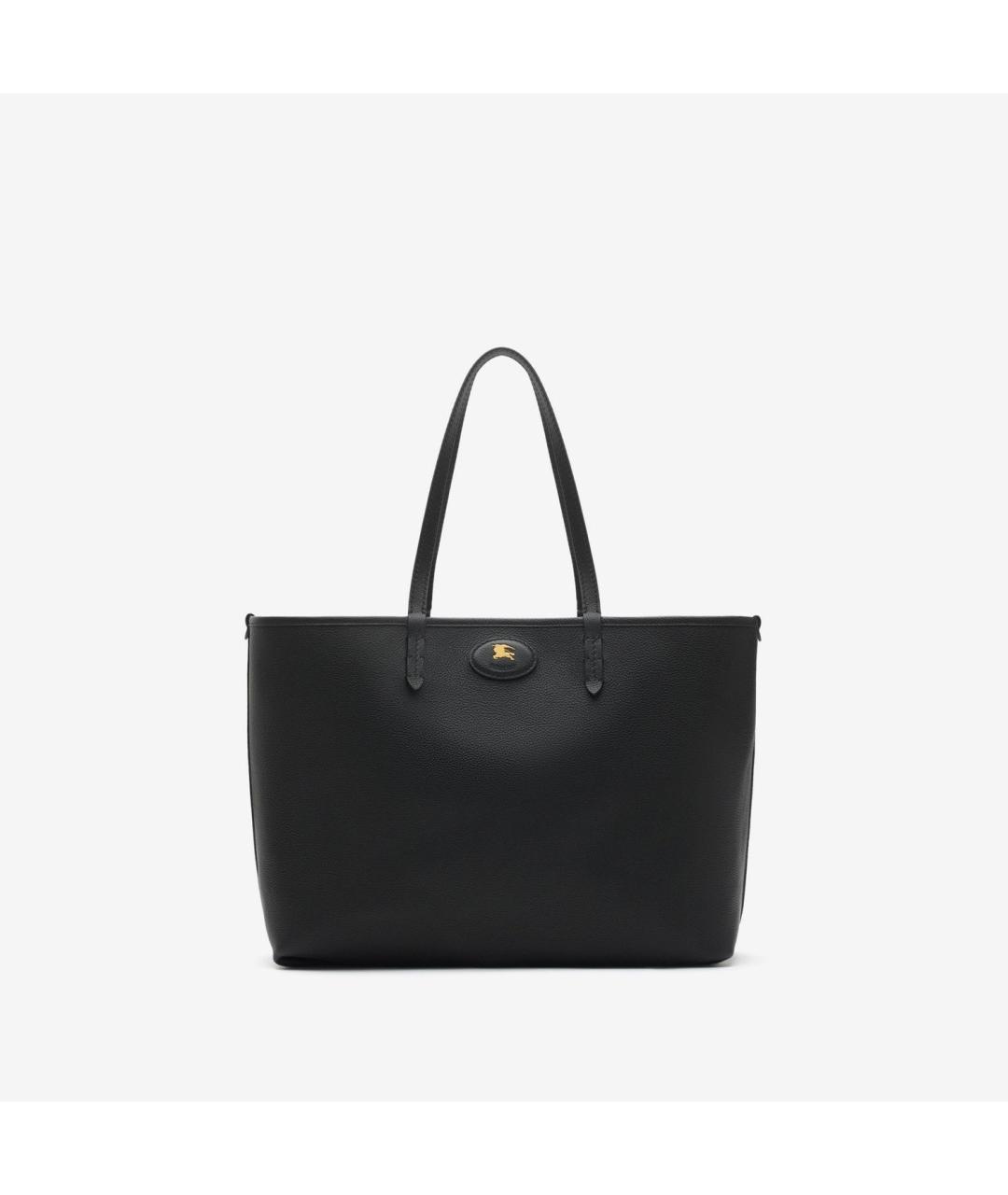 BURBERRY Черная кожаная сумка тоут, фото 2