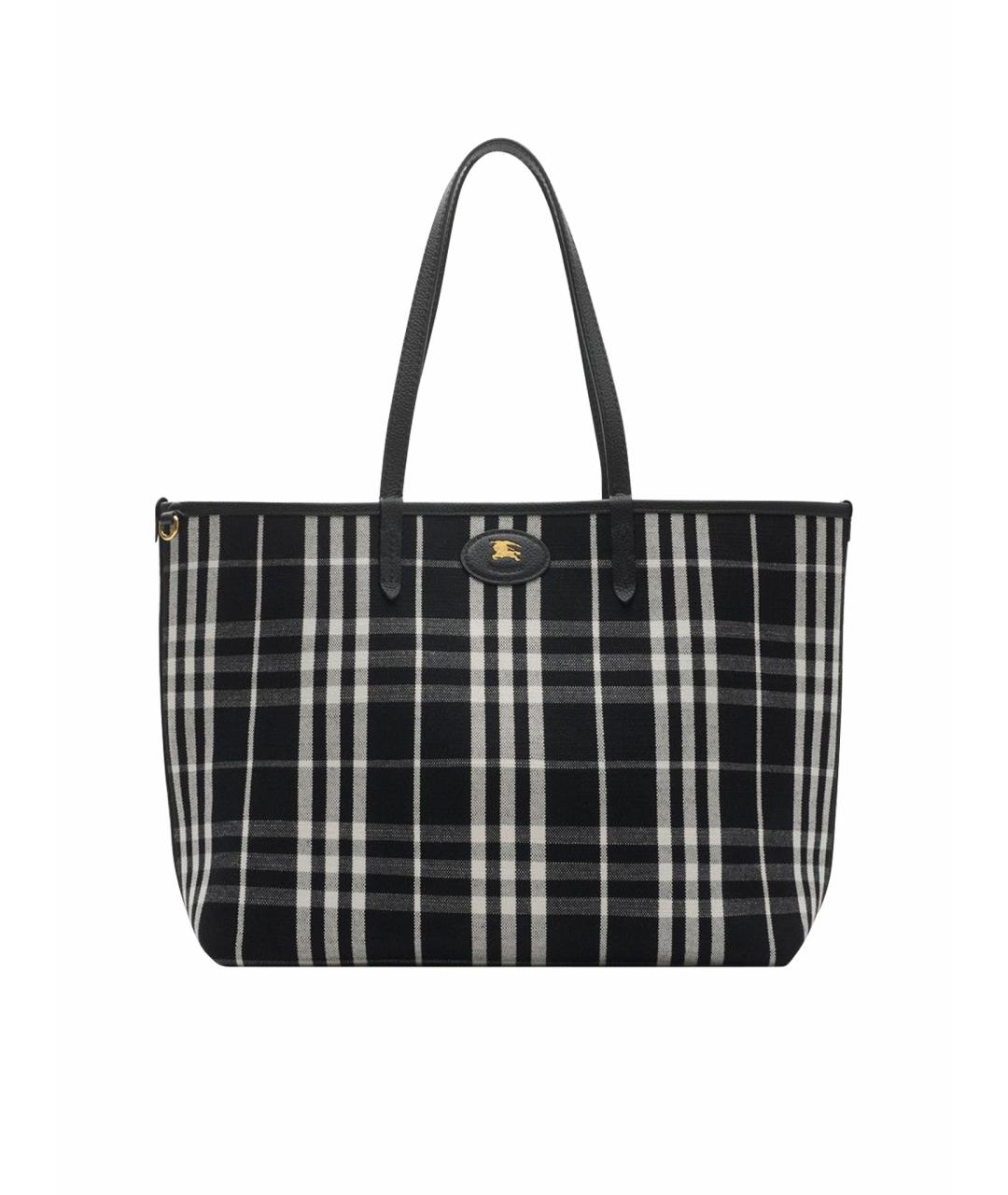 BURBERRY Черная кожаная сумка тоут, фото 1