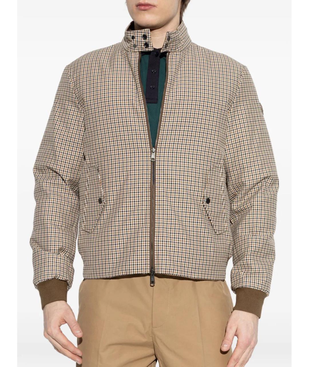 MONCLER Коричневая полиэстеровая куртка, фото 3