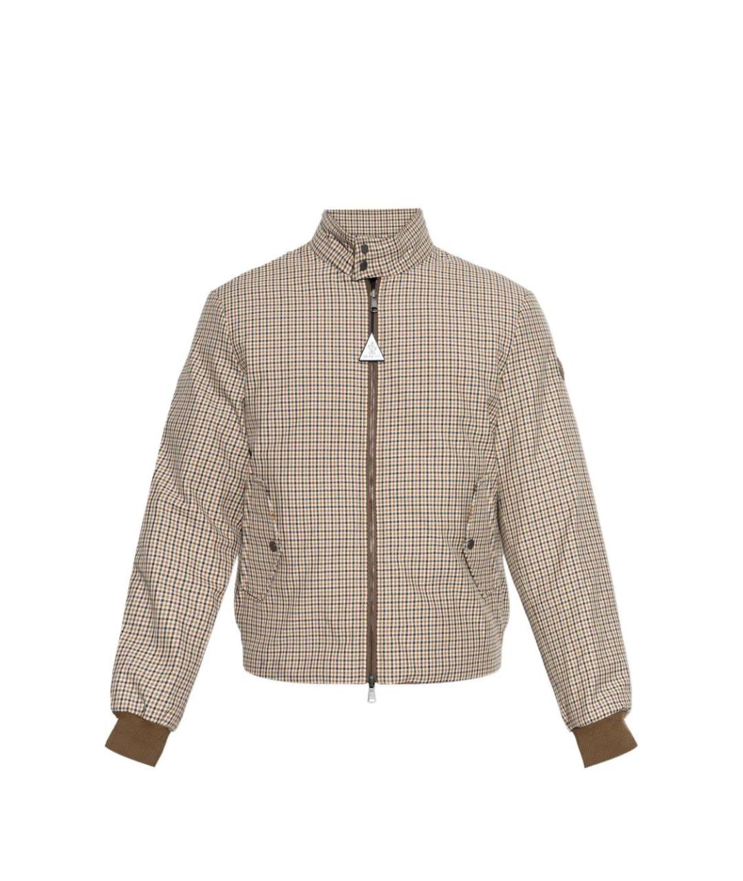 MONCLER Коричневая полиэстеровая куртка, фото 1