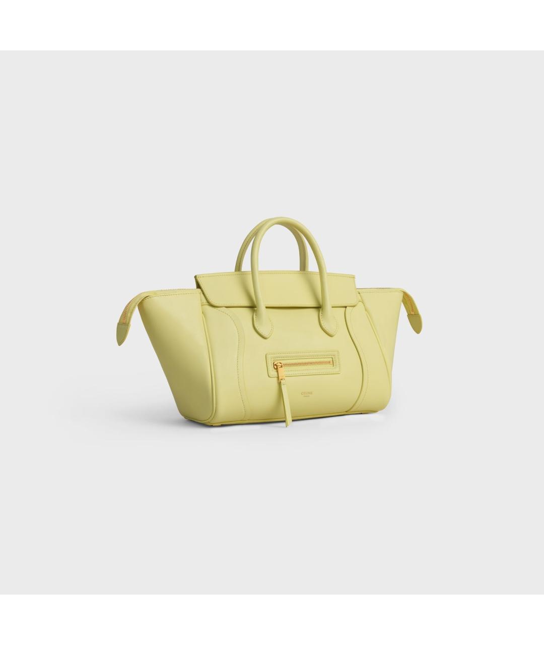 CELINE Желтая кожаная сумка тоут, фото 2