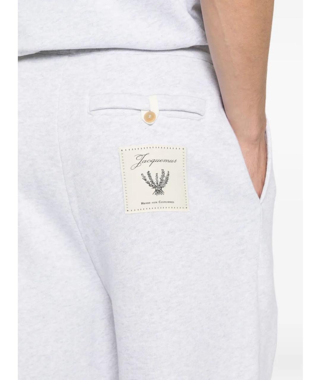 JACQUEMUS Серые хлопковые повседневные брюки, фото 5