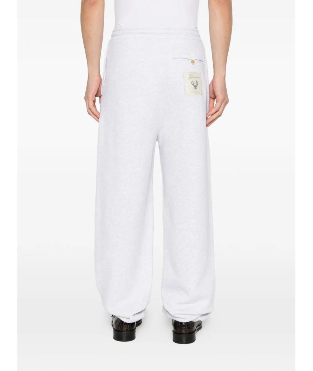 JACQUEMUS Серые хлопковые повседневные брюки, фото 4