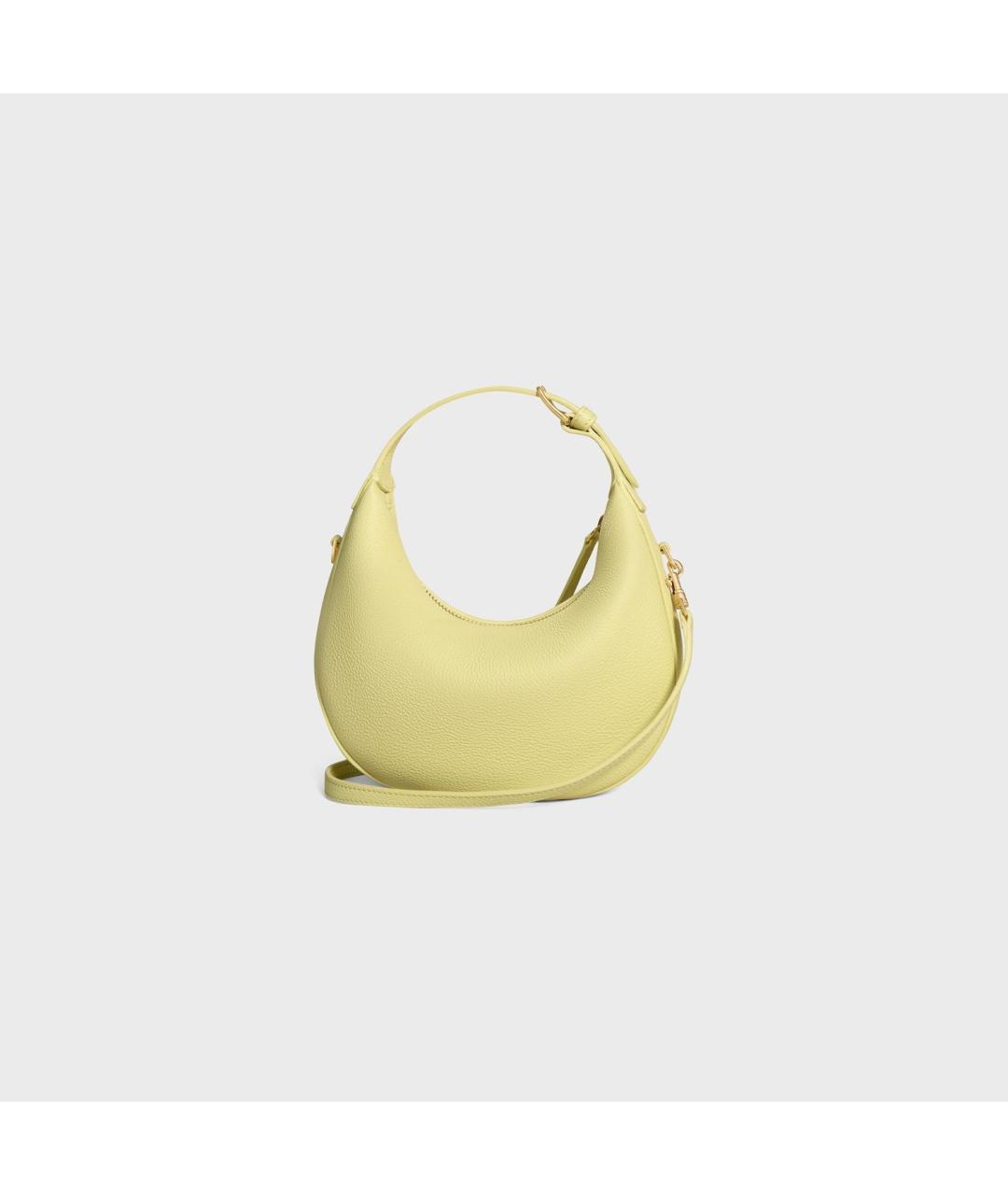 CELINE Желтая кожаная сумка через плечо, фото 3