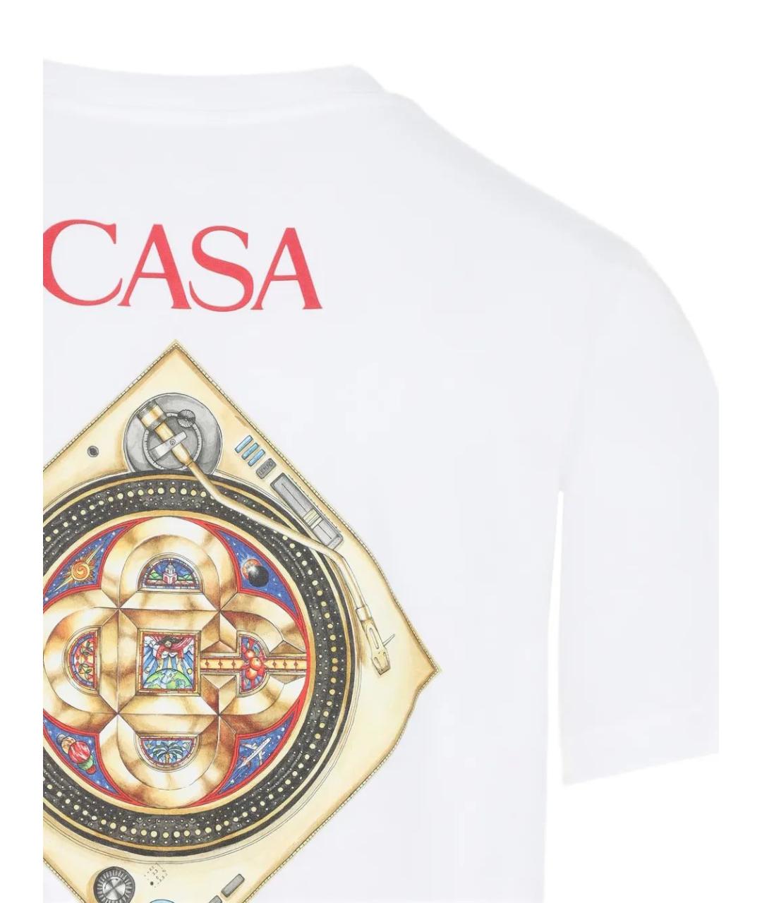 CASABLANCA Белая хлопковая футболка, фото 4