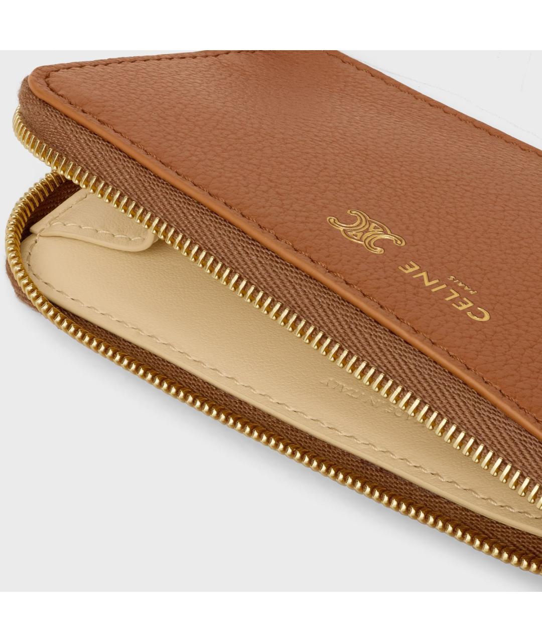 CELINE Коричневый кожаный кардхолдер, фото 2