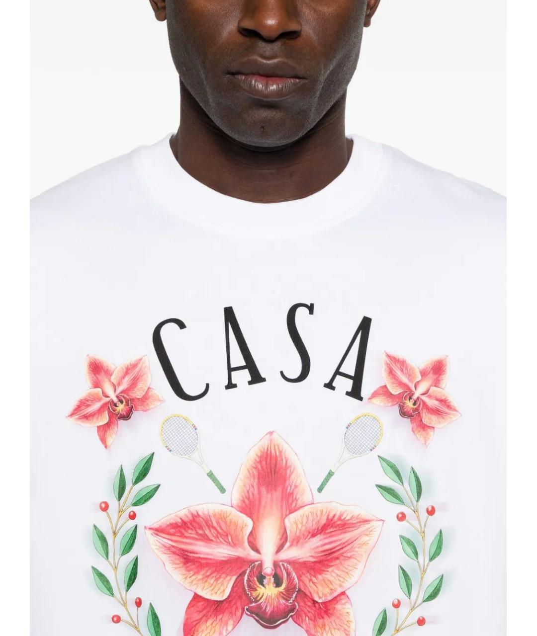 CASABLANCA Белая хлопковая футболка, фото 5