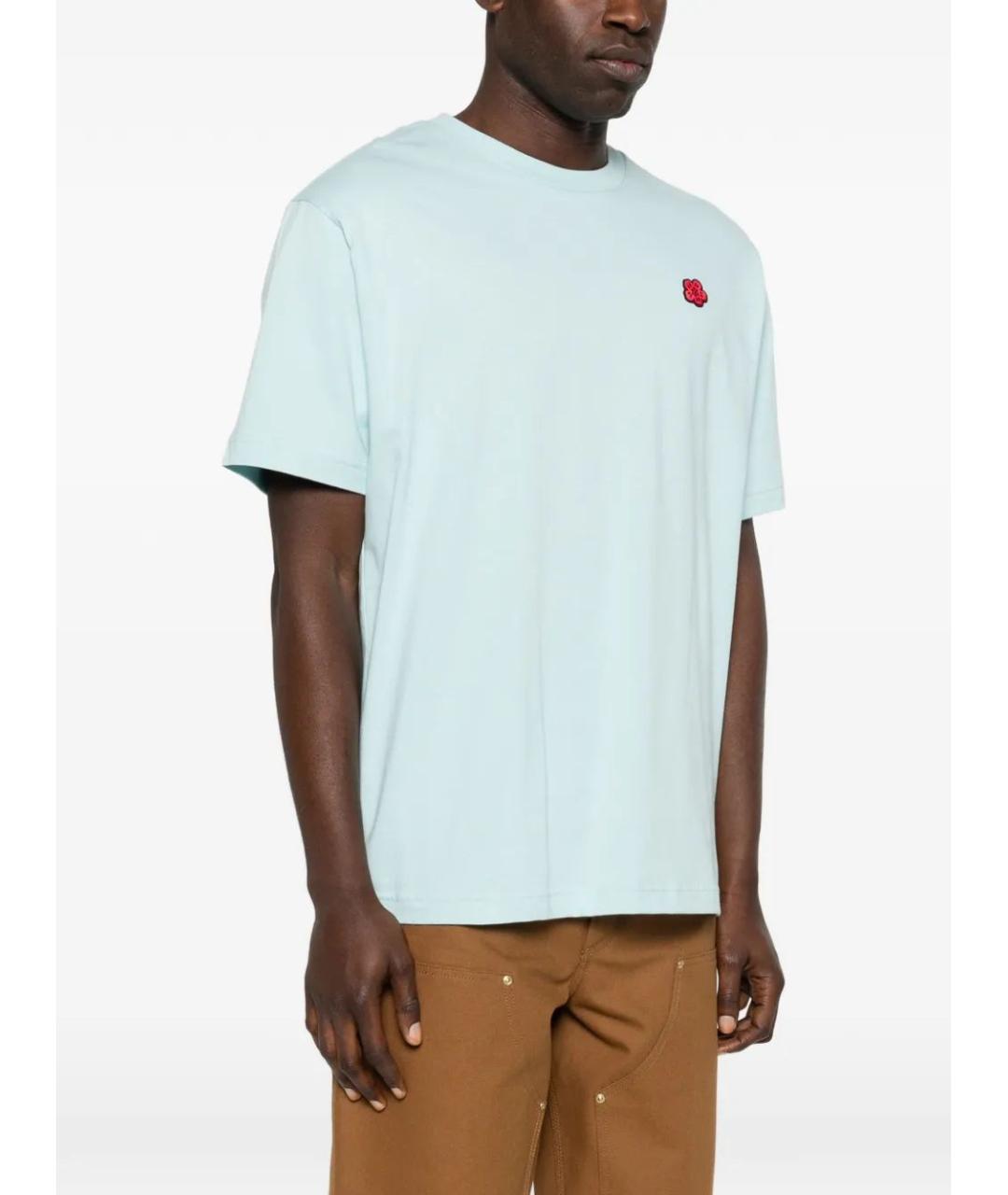 KENZO Голубая хлопковая футболка, фото 3