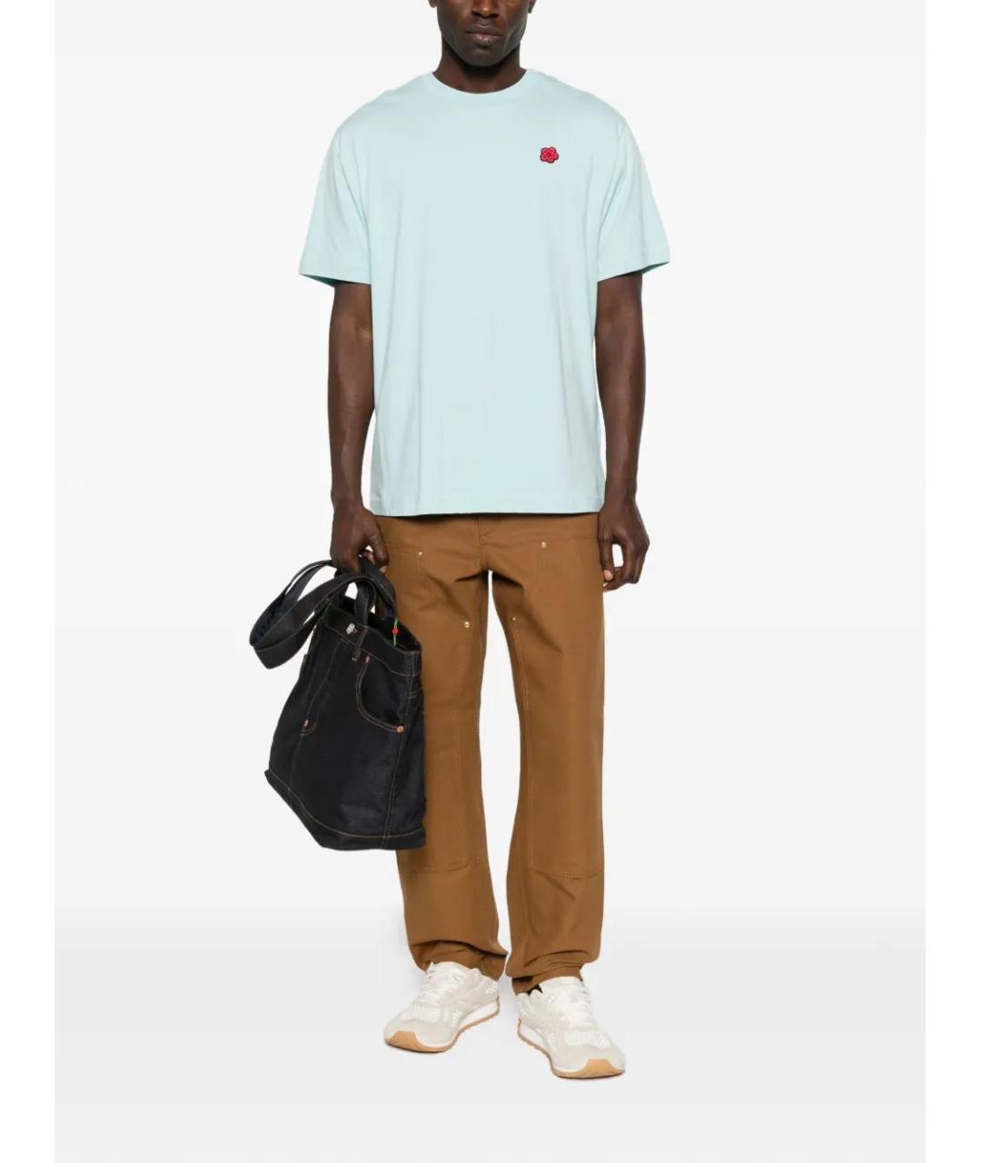 KENZO Голубая хлопковая футболка, фото 2