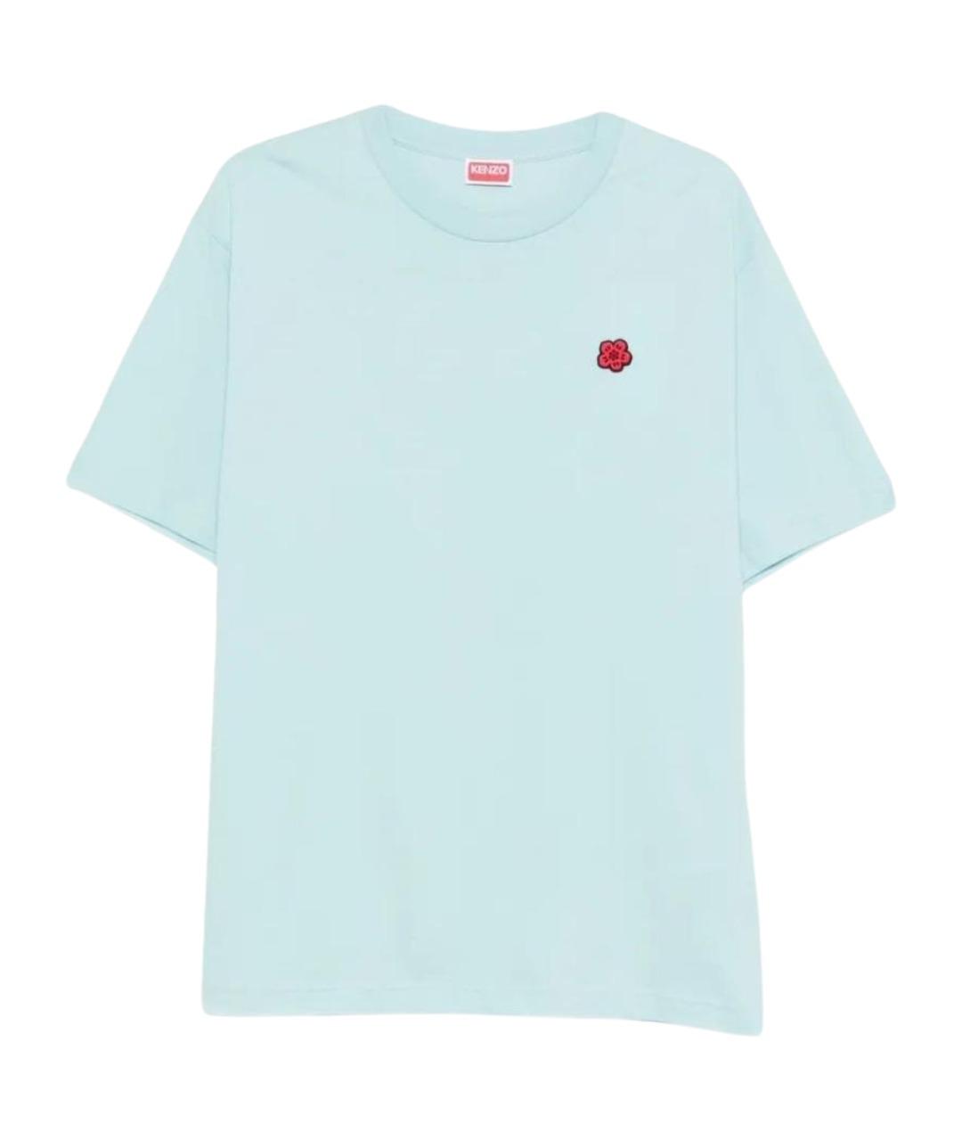 KENZO Голубая хлопковая футболка, фото 1