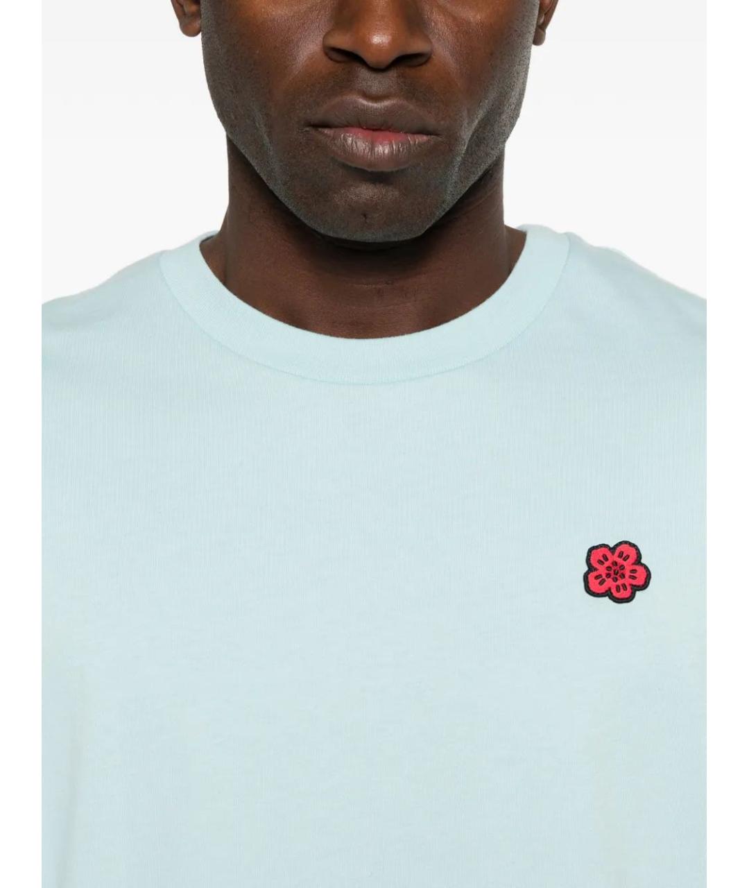 KENZO Голубая хлопковая футболка, фото 5