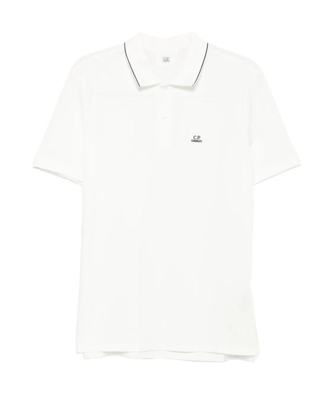 CP COMPANY Белое хлопковое поло с коротким рукавом, фото 1