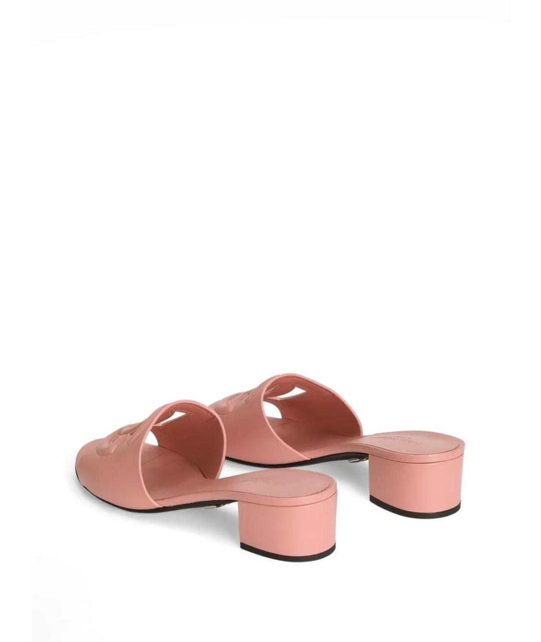 DOLCE&GABBANA Розовые кожаные мюли, фото 3