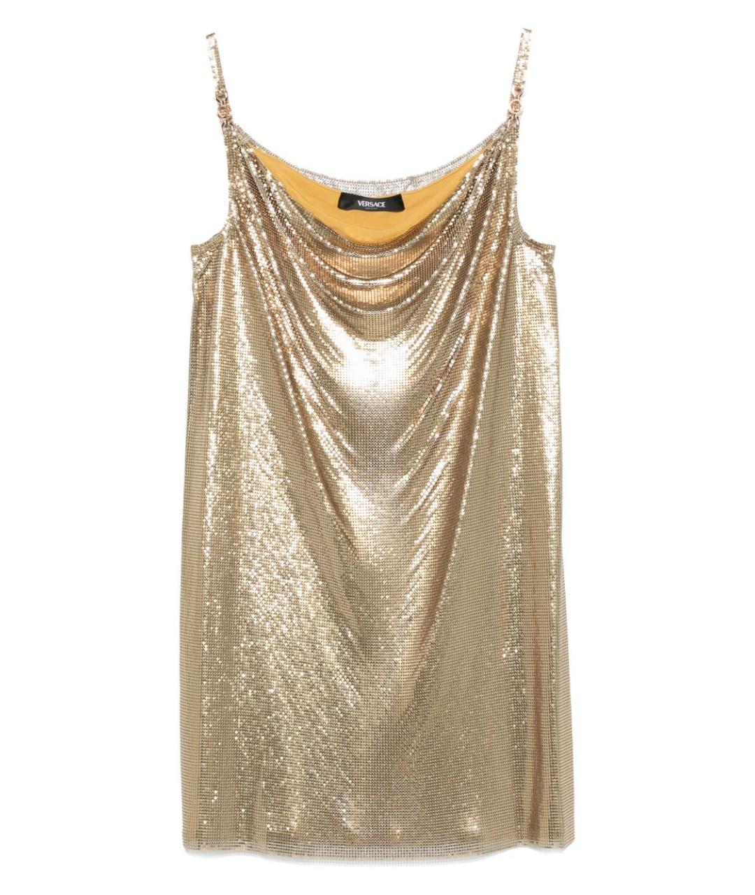 VERSACE Золотое коктейльное платье, фото 1
