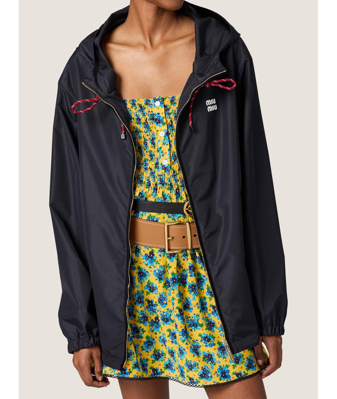 MIU MIU Синяя полиэстеровая куртка, фото 2